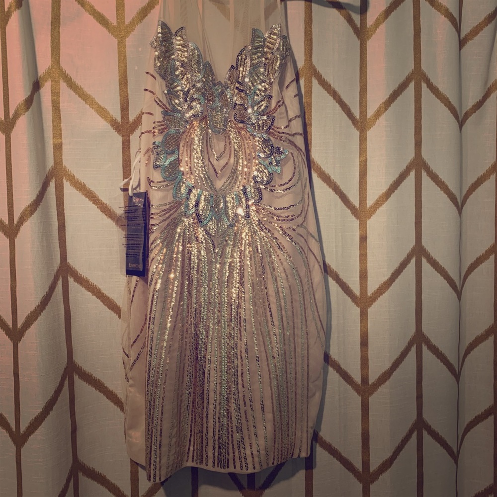 Bebe Gold Sparkly Dress